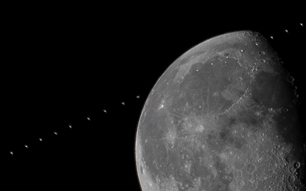 International Space Station Lunar transit