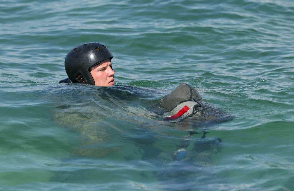 Special Forces Combat Diver Students Participate In Water Jump