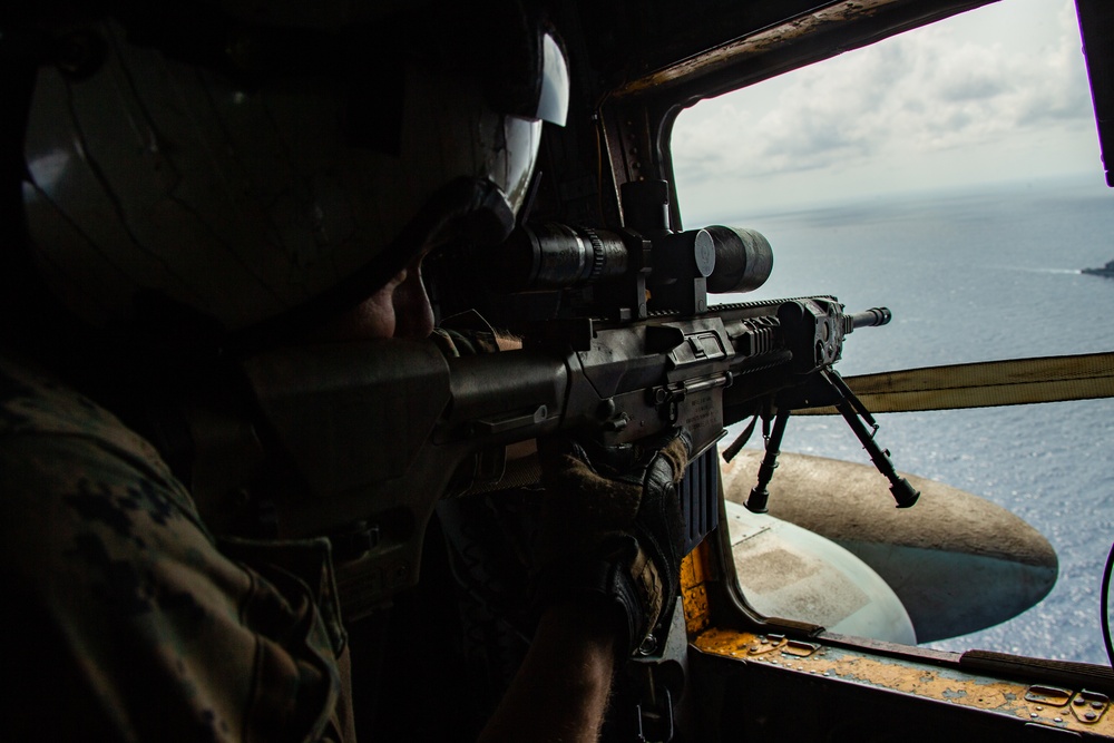 Guardian Angel; 31st MEU Marine provides aerial sniper coverage during VBSS