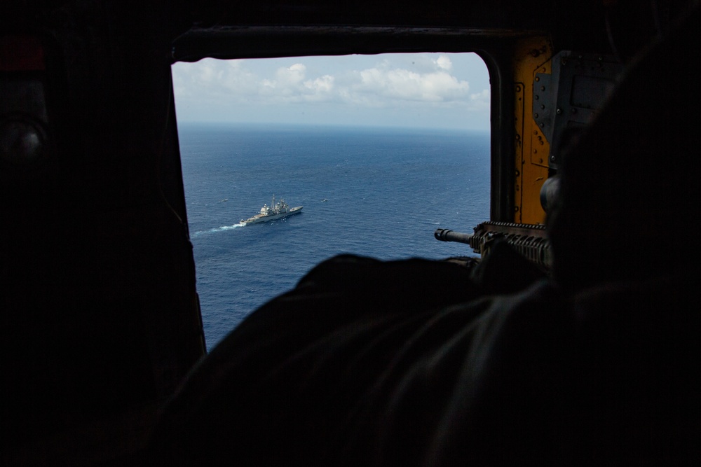 Guardian Angel; 31st MEU Marine provides aerial sniper coverage during VBSS