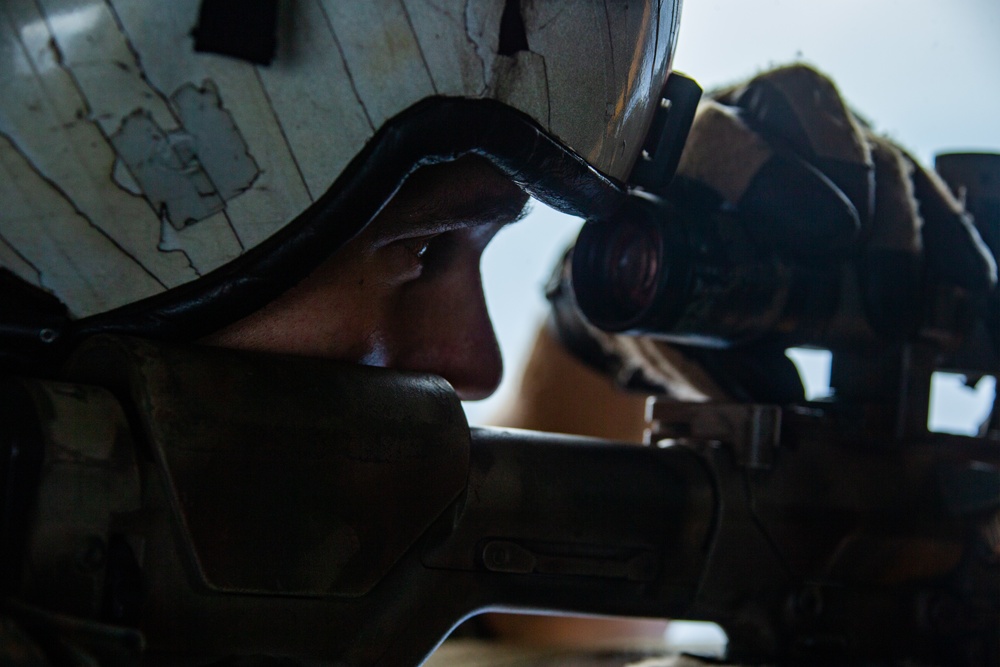 Guardian Angel; 31st MEU Marine provides aerial sniper coverage during VBSS