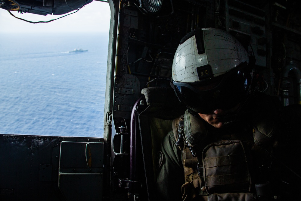 Guardian Angel; 31st MEU Marine provides aerial sniper coverage during VBSS