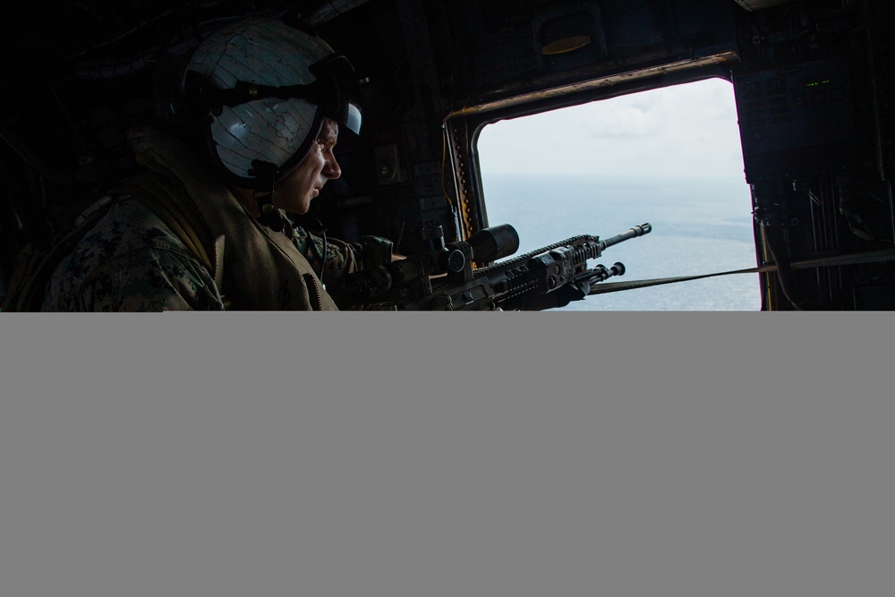 Guardian Angel; 31st MEU Marine provides aerial sniper coverage during VBSS