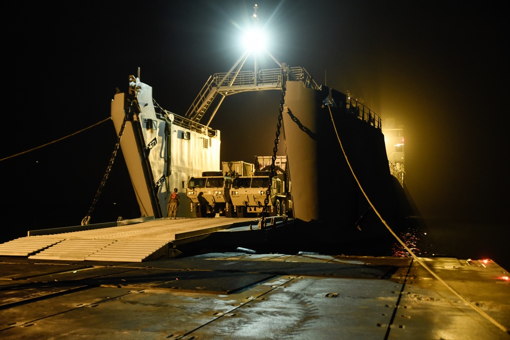 Logistics support vessel USAV SP4 James A. Loux Native Fury Support