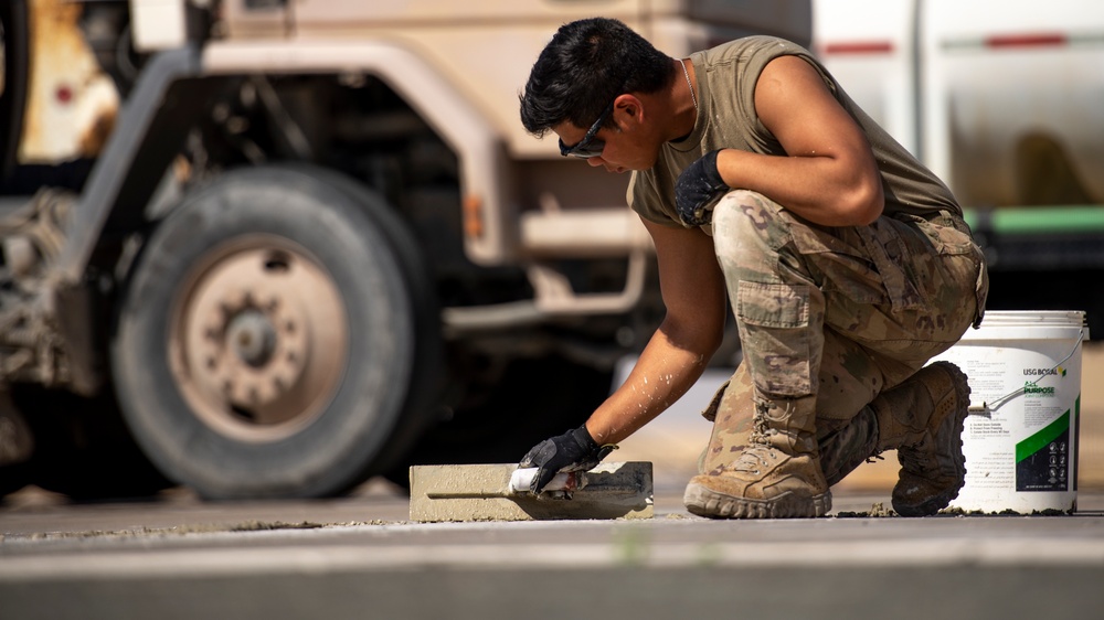 386th ECES “Dirt Boyz” provide routine maintenance and repairs to the flightline