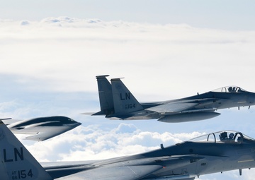 Bomber Task Force conducts Icelandic mission with Norwegian F-35s, U.S. F-15s
