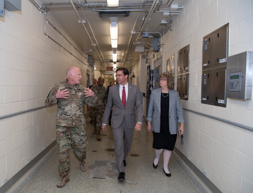 SecDef Esper Visits Army Medical Research Institute of Infectious Diseases at Ft. Detrick