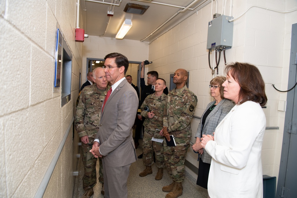 SecDef Esper Visits Army Medical Research Institute of Infectious Diseases at Ft. Detrick