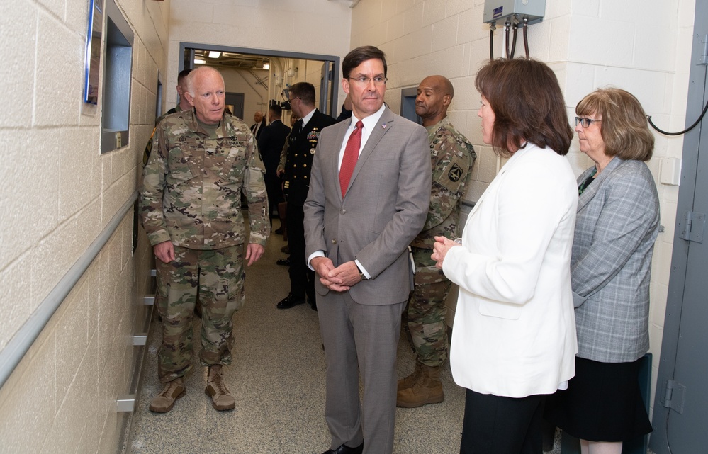 SecDef Esper Visits Army Medical Research Institute of Infectious Diseases at Ft. Detrick