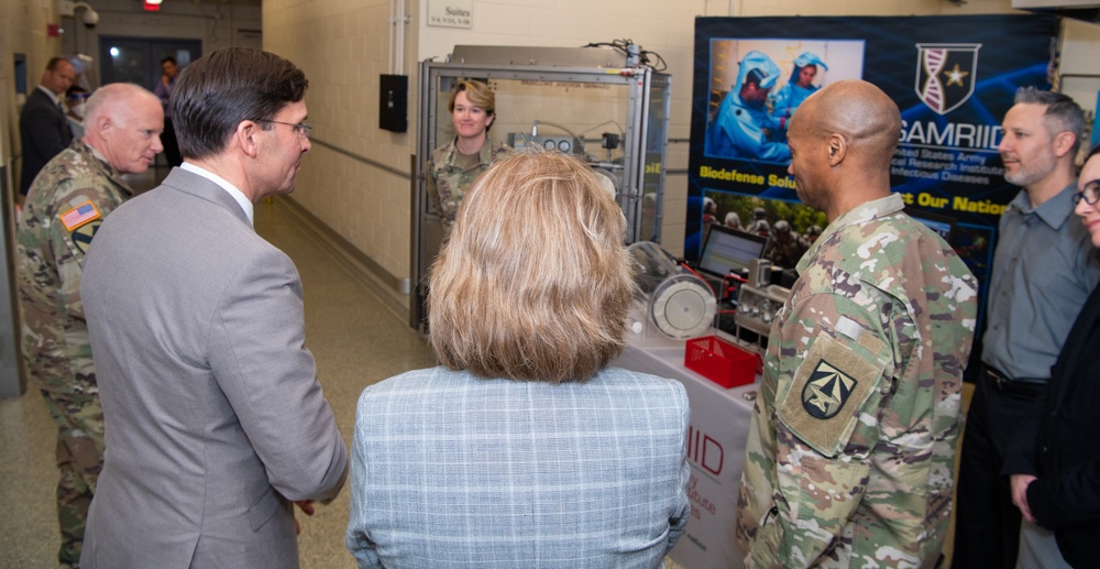 SecDef Esper Visits Army Medical Research Institute of Infectious Diseases at Ft. Detrick