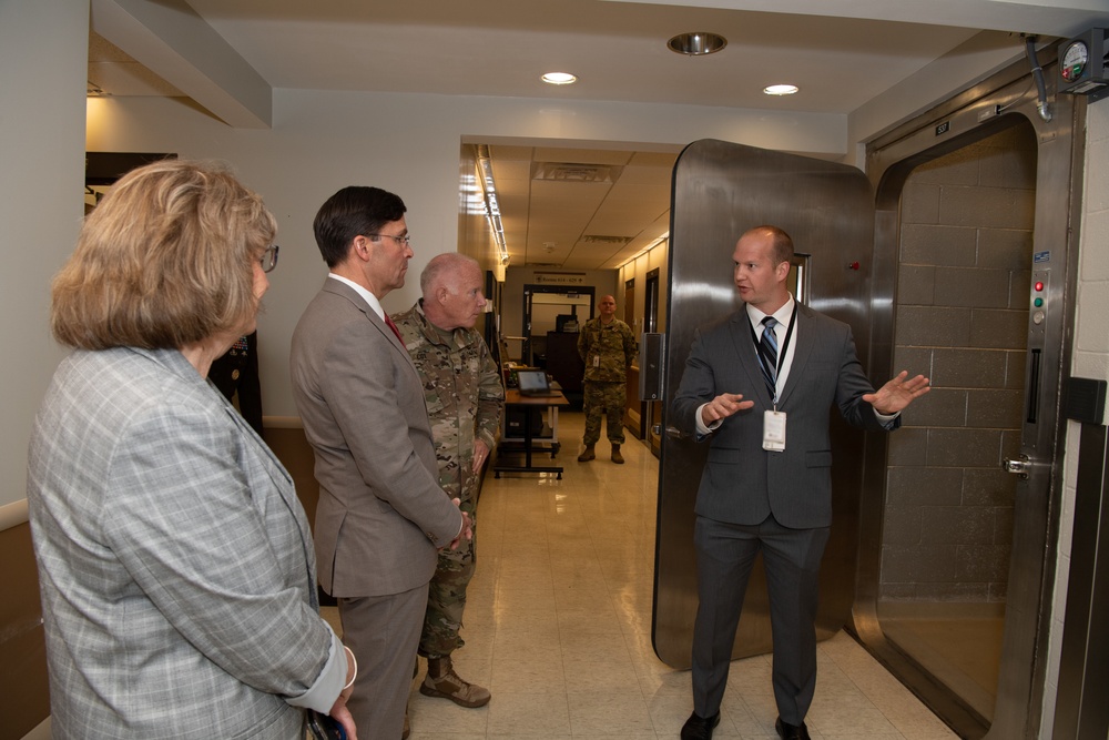 SecDef Esper Visits Army Medical Research Institute of Infectious Diseases at Ft. Detrick