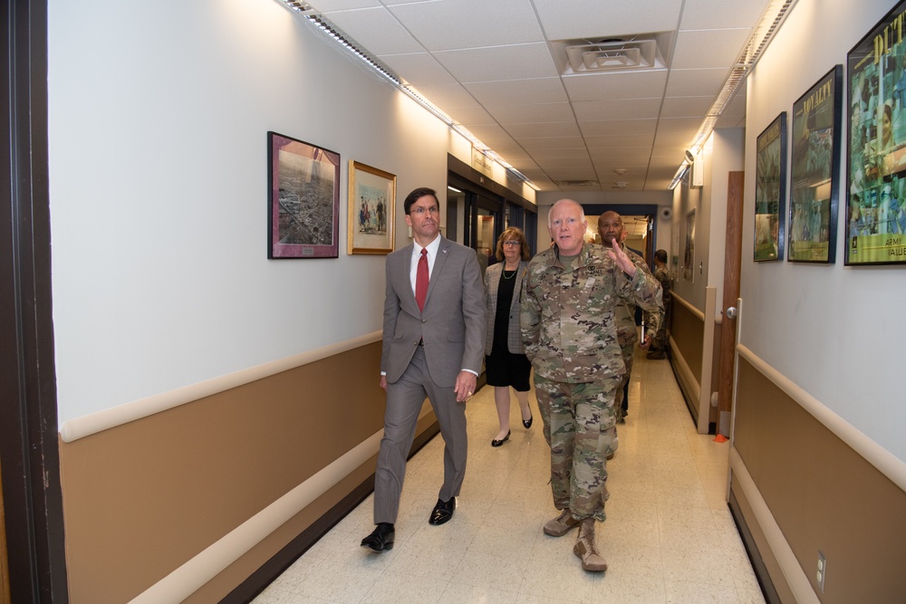 SecDef Esper Visits Army Medical Research Institute of Infectious Diseases at Ft. Detrick