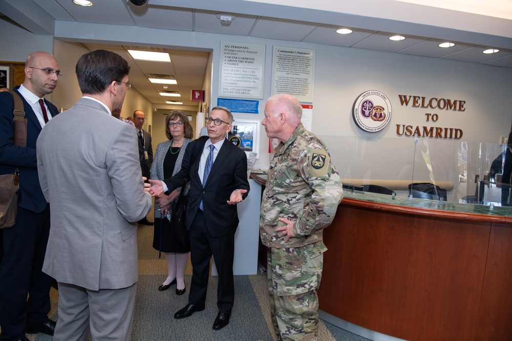 SecDef Esper Visits Army Medical Research Institute of Infectious Diseases at Ft. Detrick