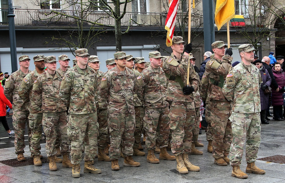 1/9 Cav participates in Lithuanian Independence Day parade and flag ceremony