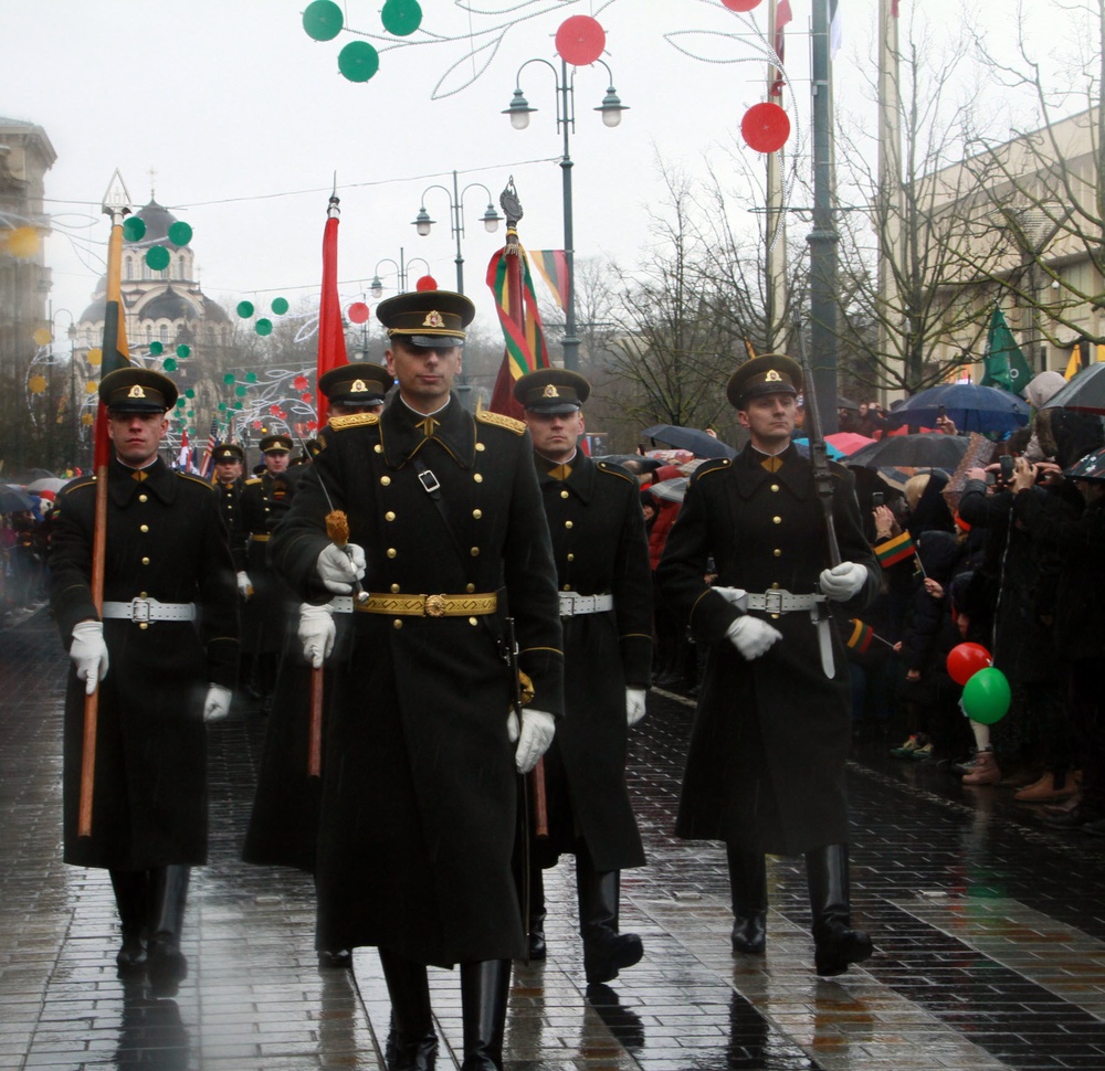 1/9 Cav participates in Lithuanian Independence Day parade and flag ceremony