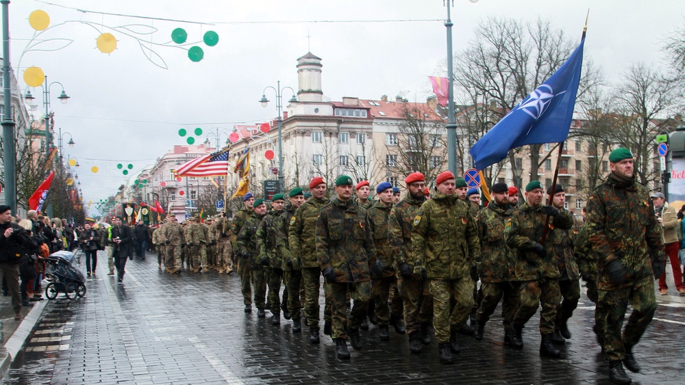 1/9 Cav participates in Lithuanian Independence Day parade and flag ceremony