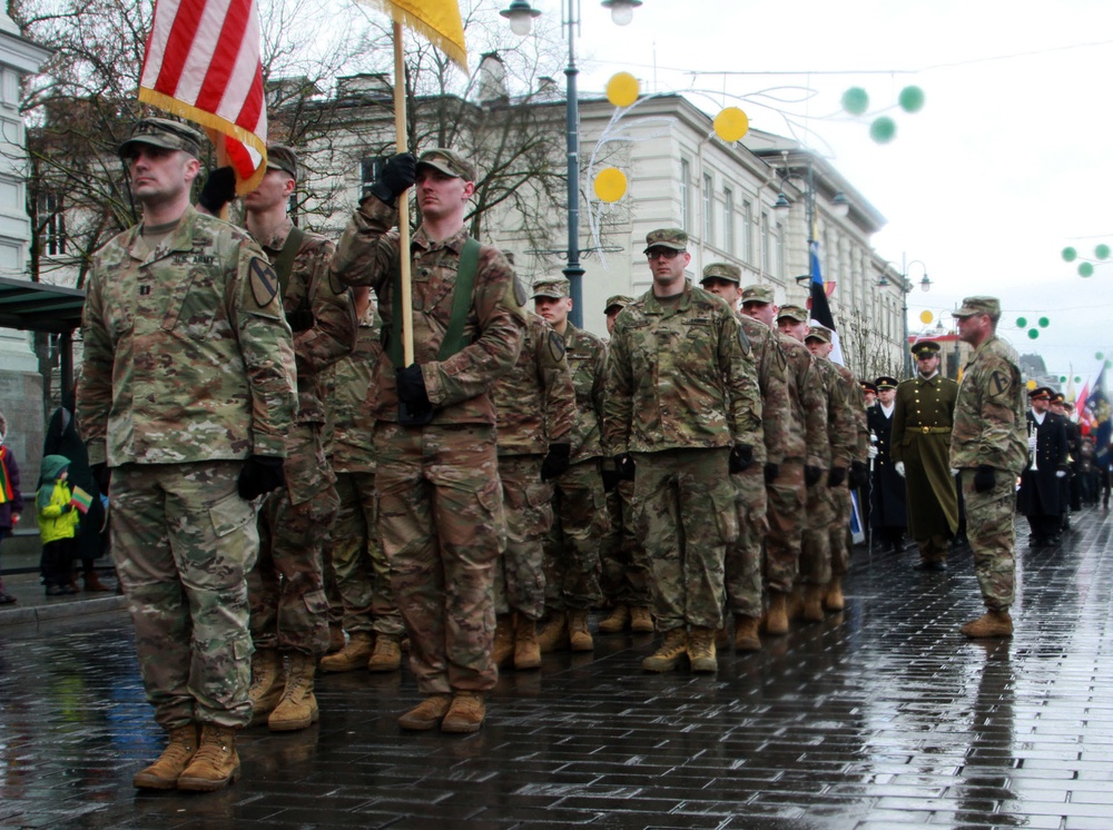 1/9 Cav participates in Lithuanian Independence Day parade and flag ceremony