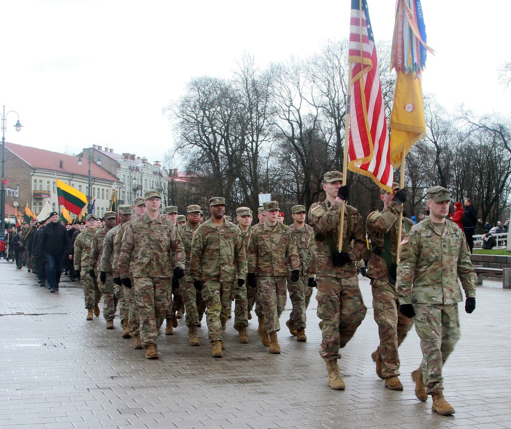 1/9 Cav participates in Lithuanian Independence Day parade and flag ceremony