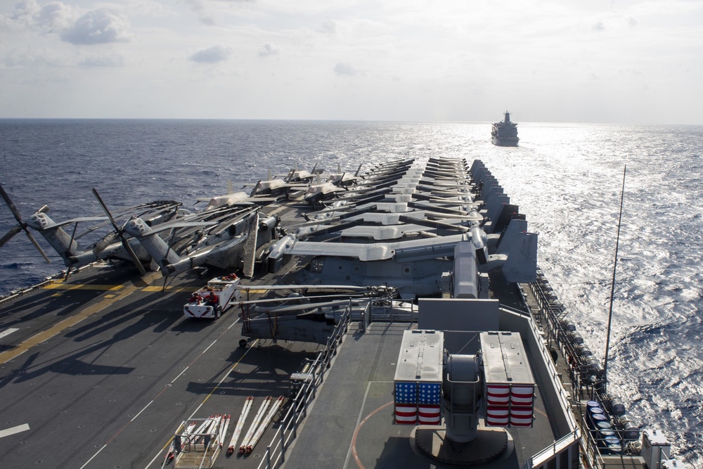 USS America Conducts Replenishment-at-Sea