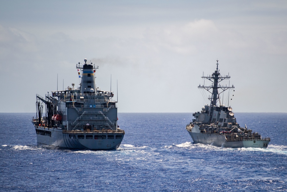 USS Barry Conducts Replenishment-At-Sea