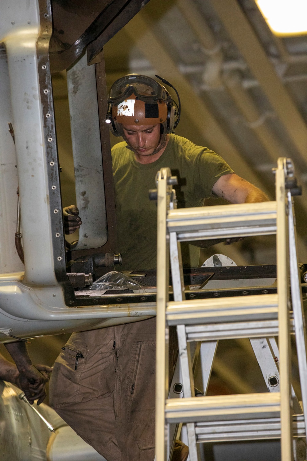 Marine performs maintenance