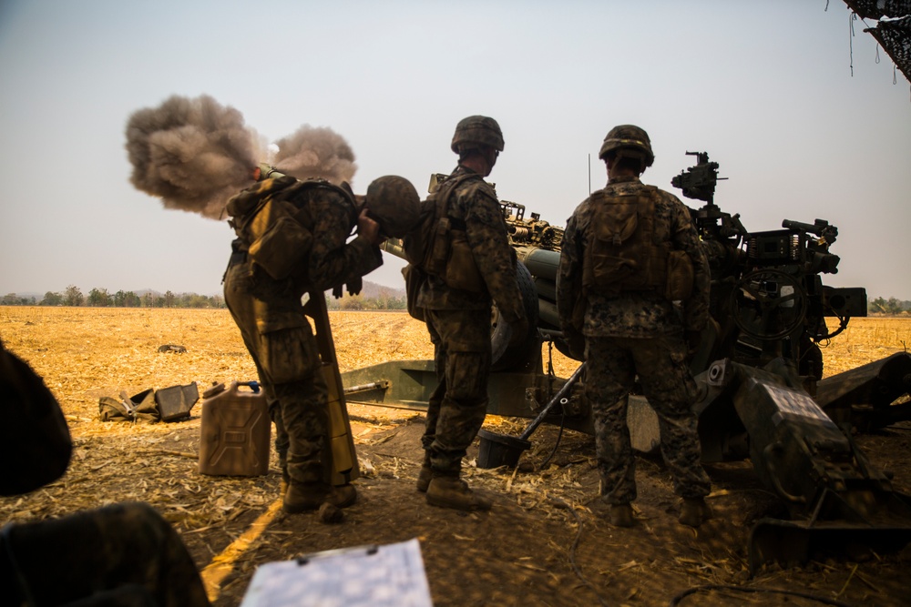 31st MEU Fox Battery provides fire support during Cobra Gold 2020