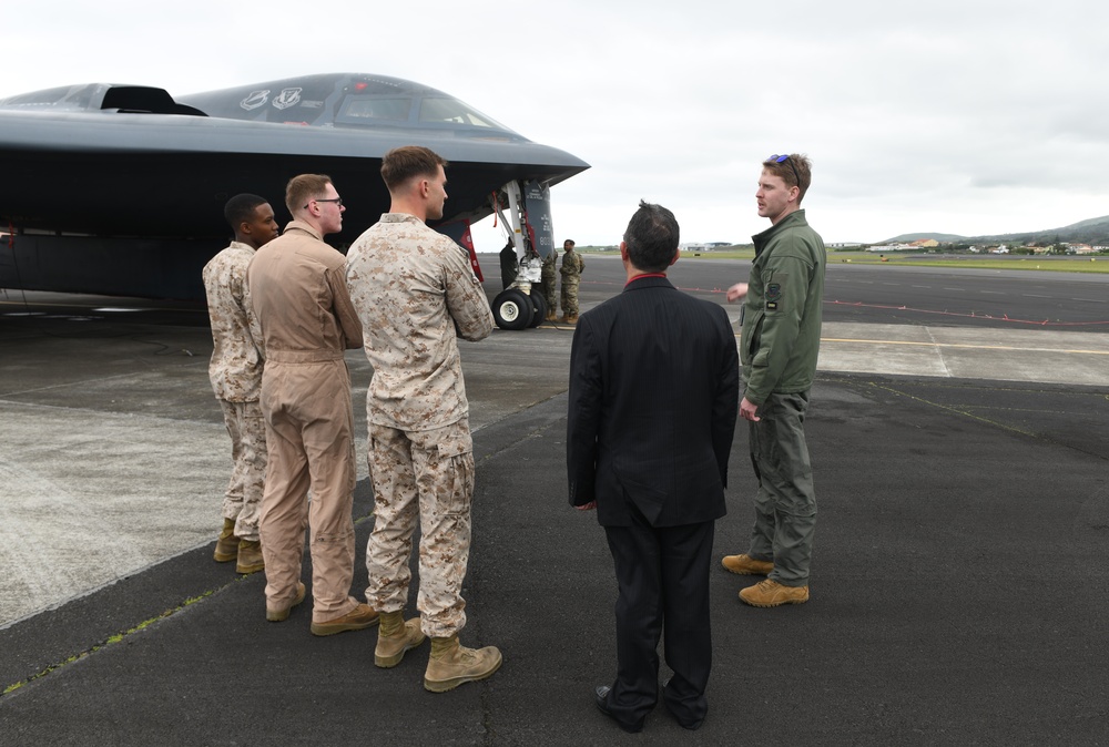 Whiteman AFB pilots guide B-2 Spirit tours at Lajes Field