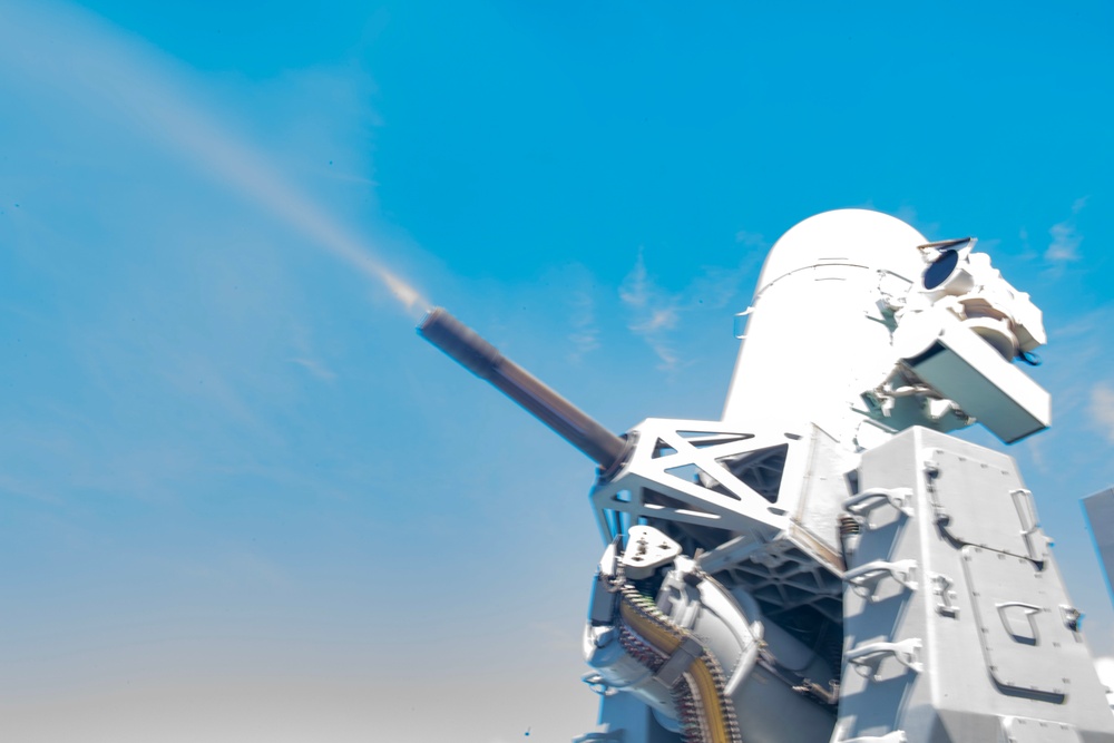 USS America (LHA 6) Conducts CIWS Fire