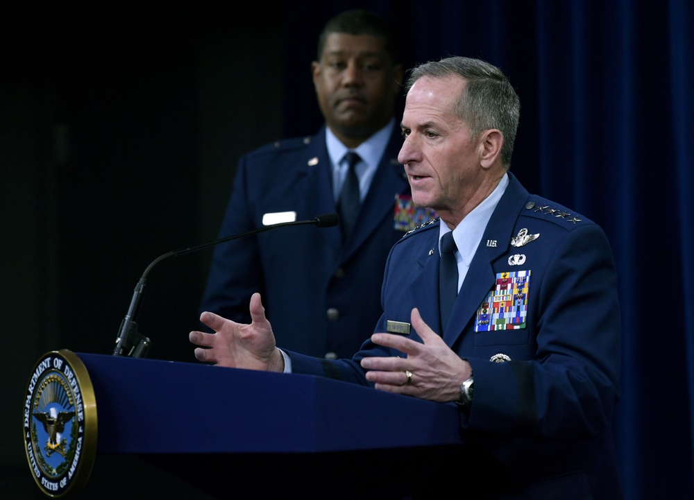 Air Force Chief of Staff Gen. David L. Goldfein conducts COVID-19 press briefing