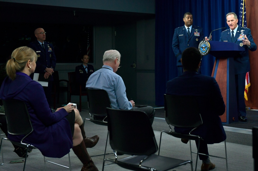 Air Force Chief of Staff Gen. David L. Goldfein conducts COVID-19 press briefing