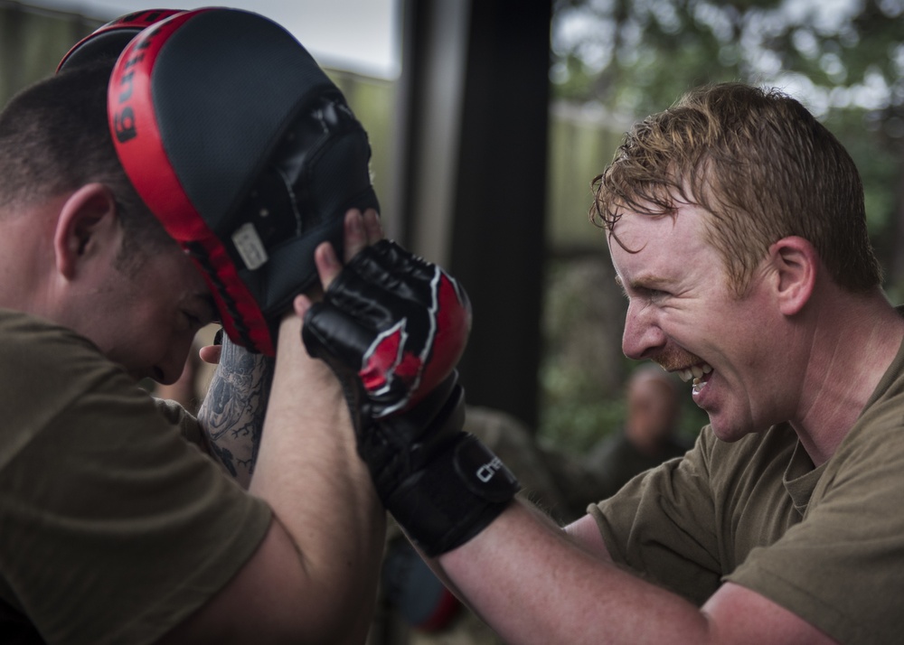 Air Commandos practice combatives as part of ACFC course