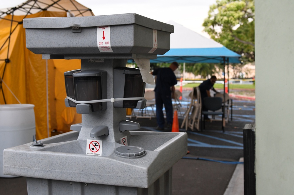 Hands-free Washing Station in Place at BHC Makalapa Screening Area