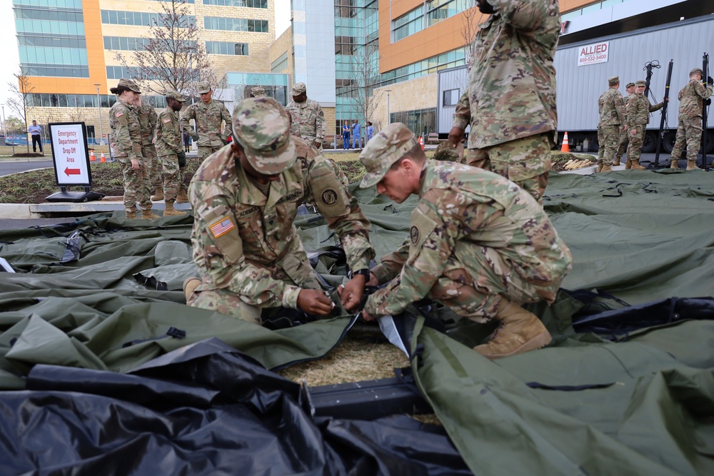 Maryland Guard Unit Setup Tent for Emergency Triage
