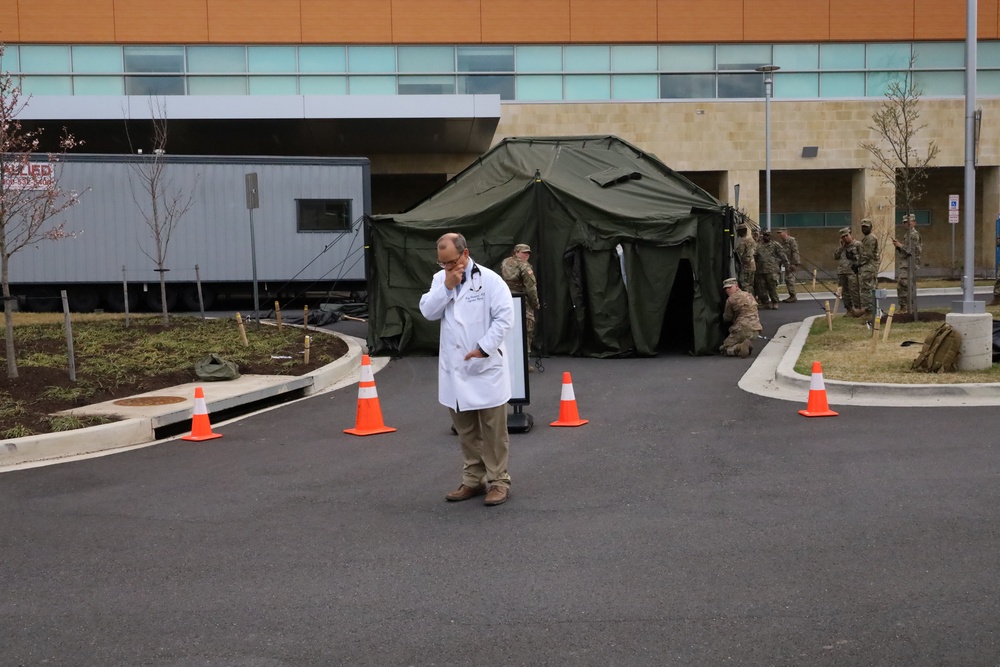 Maryland Guard Unit Setup Tent for Emergency Triage