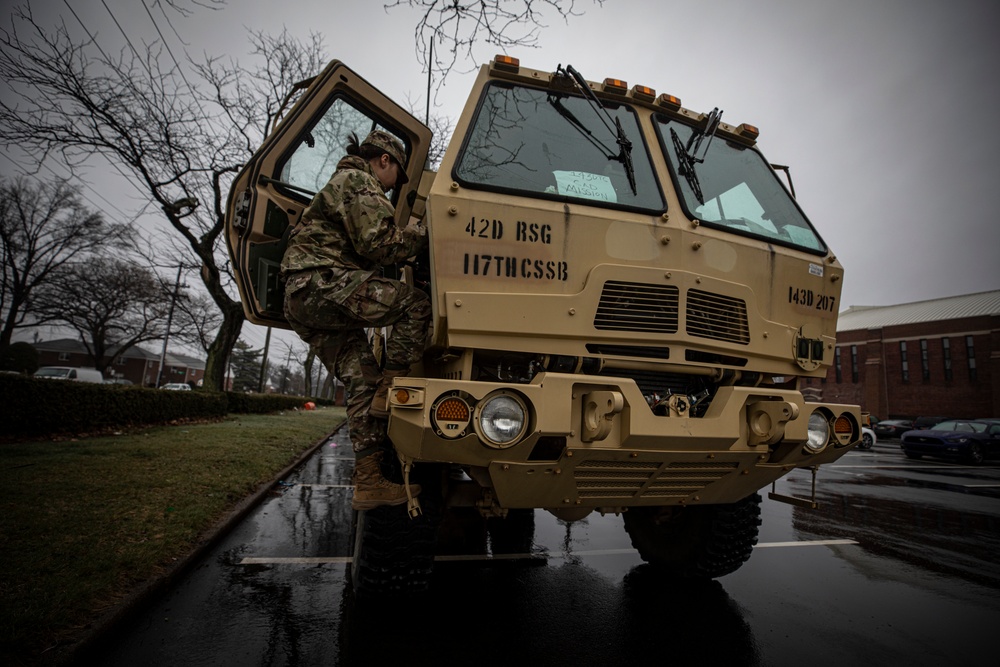 143rd Transportation Company Soldiers receive protective gear from NJ Department of Health