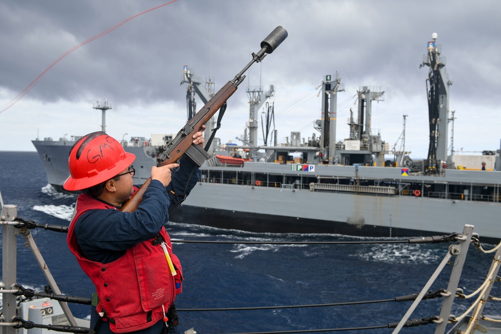 Sterett and Henry J. Kaiser Participate in a Replenishment-At-Sea