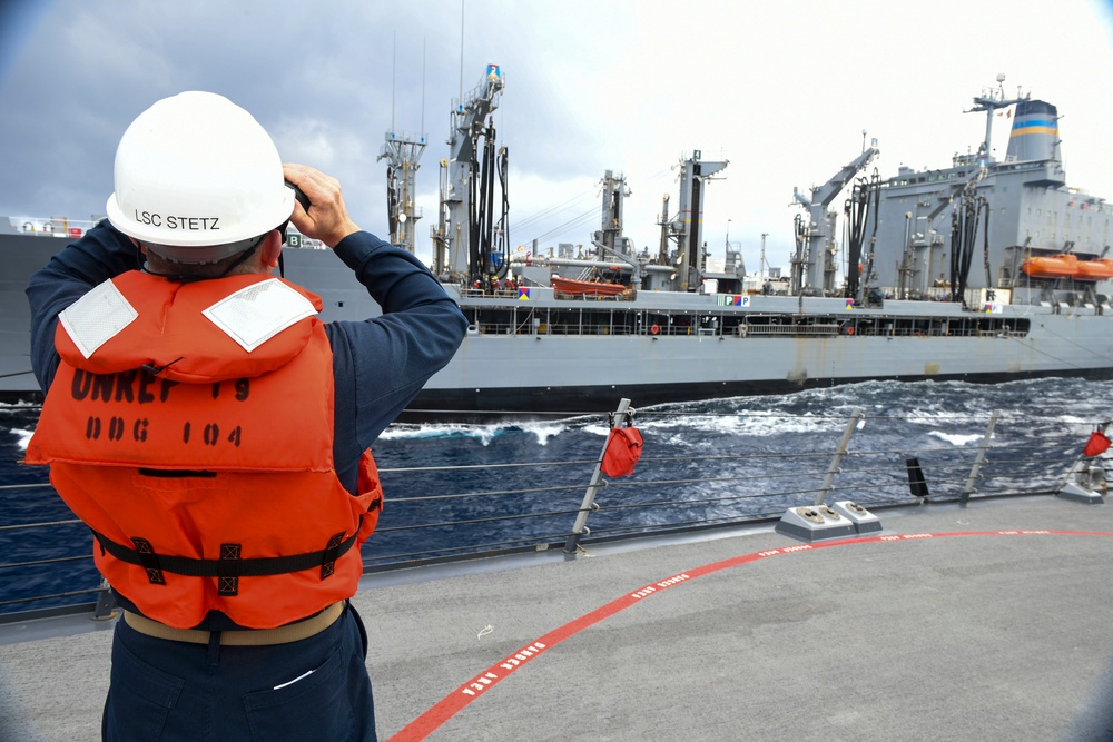 Sterett and Henry J. Kaiser Participate in a Replenishment-At-Sea