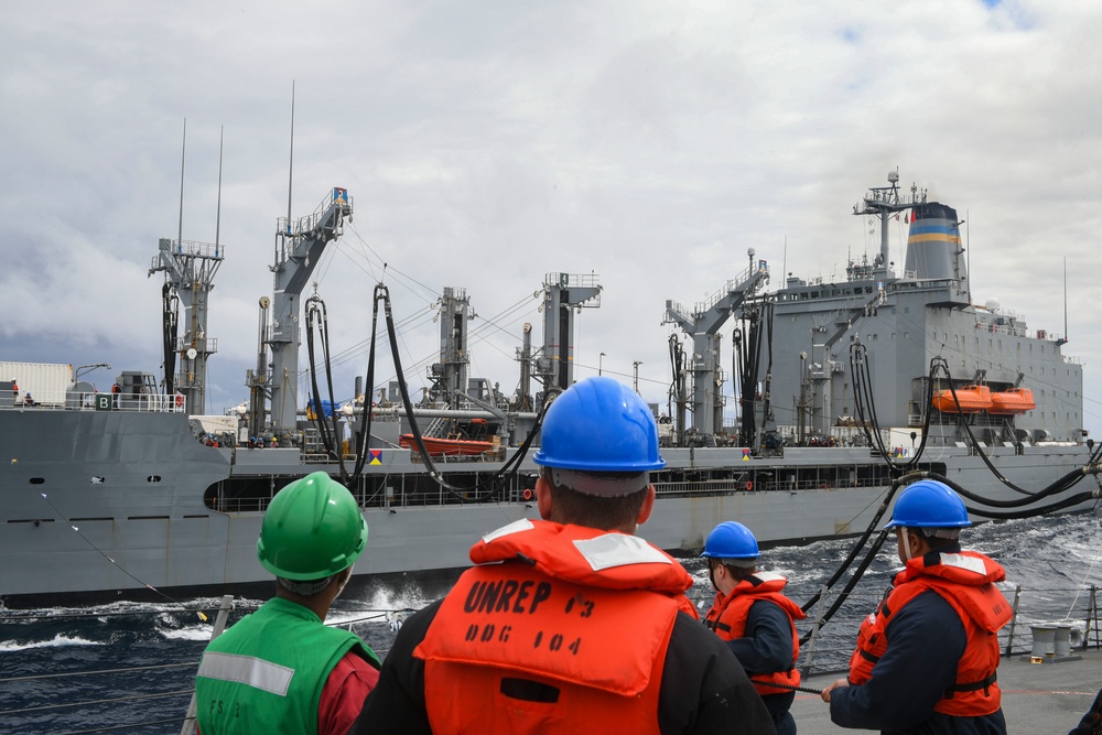 Sterett and Henry J. Kaiser Participate in a Replenishment-At-Sea