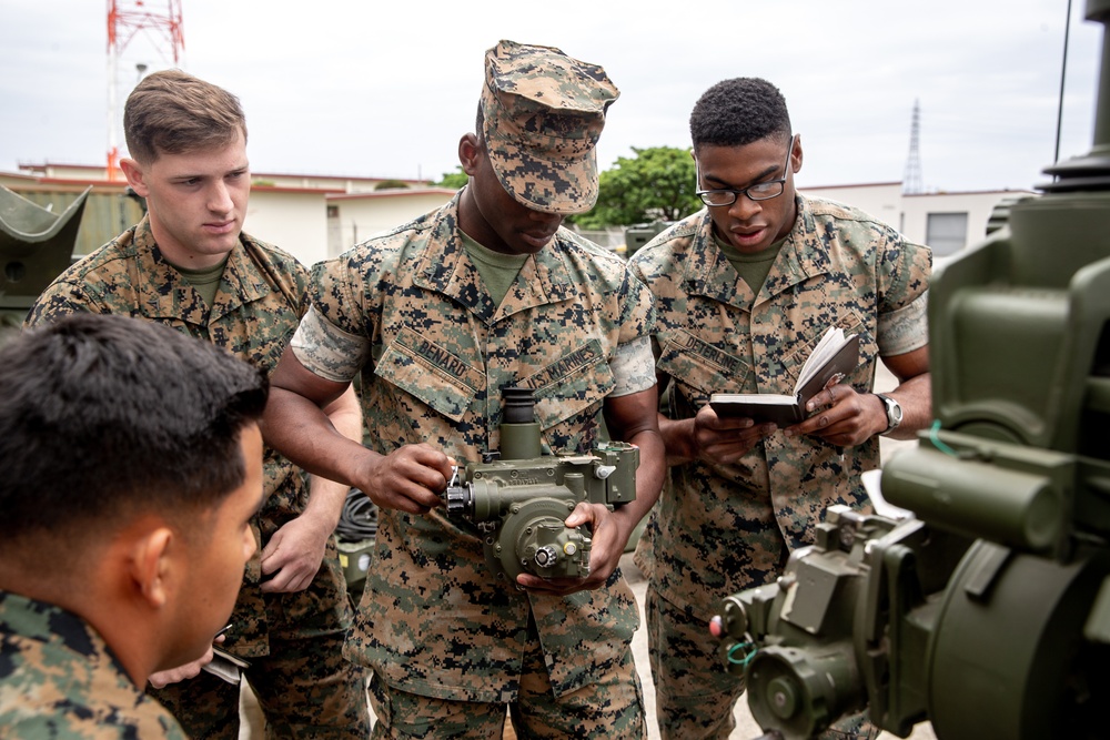U.S. Marines conduct artillery training during Thunder FTX