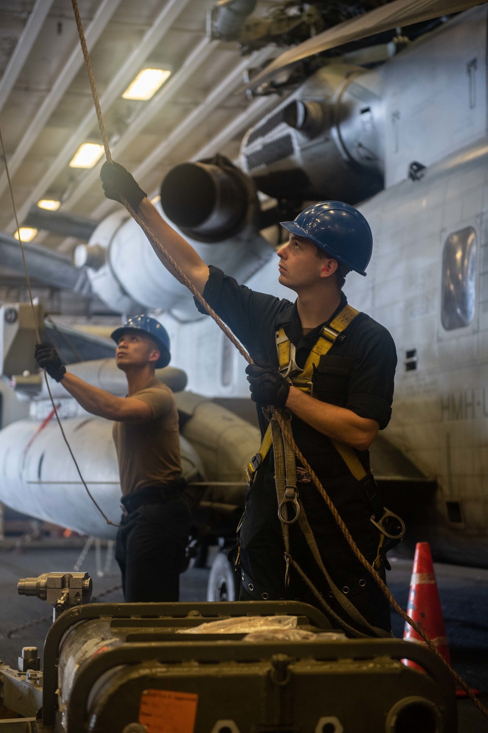 USS America Sailors, 31st MEU Marines Conduct F-35B Maintenance