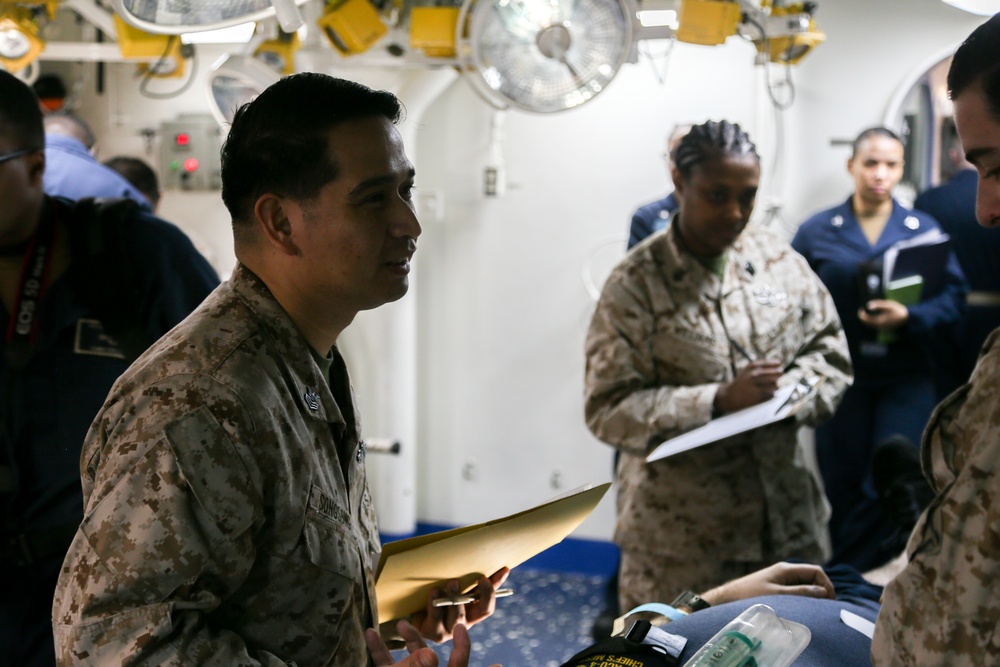 26th MEU, USS Bataan Sailors participate in mass casualty drill