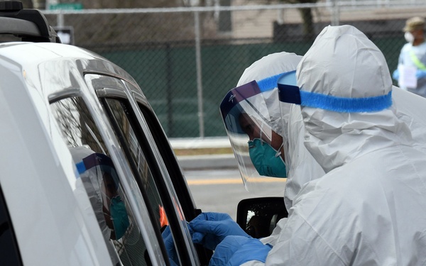 New York National Guard supports COVID-19 test site on Staten Island