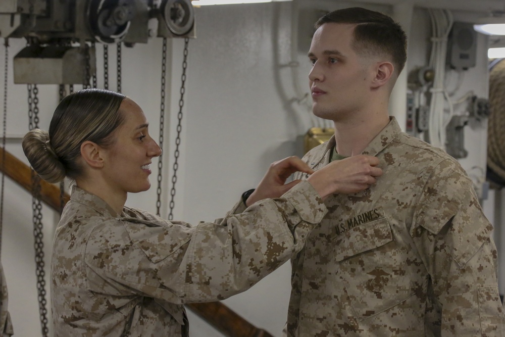 26th MEU Officers promoted aboard USS Bataan