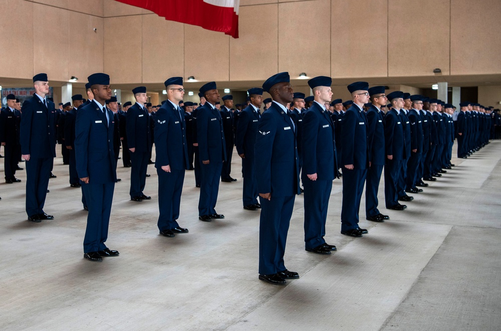 Social distancing practiced at U.S. Air Force BMT graduation