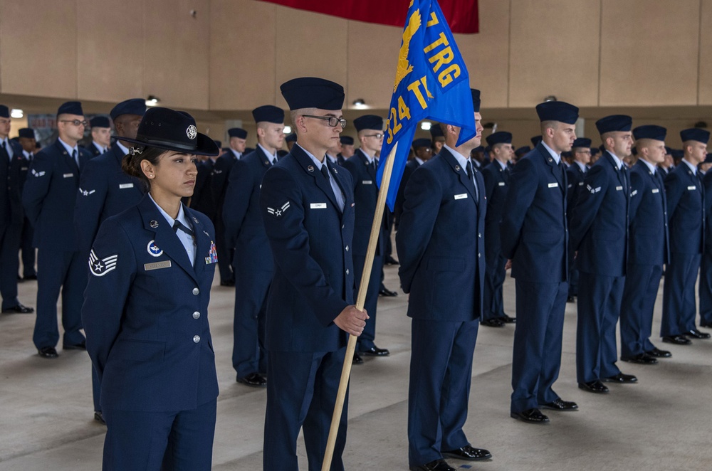 Social distancing practiced at U.S. Air Force BMT graduation