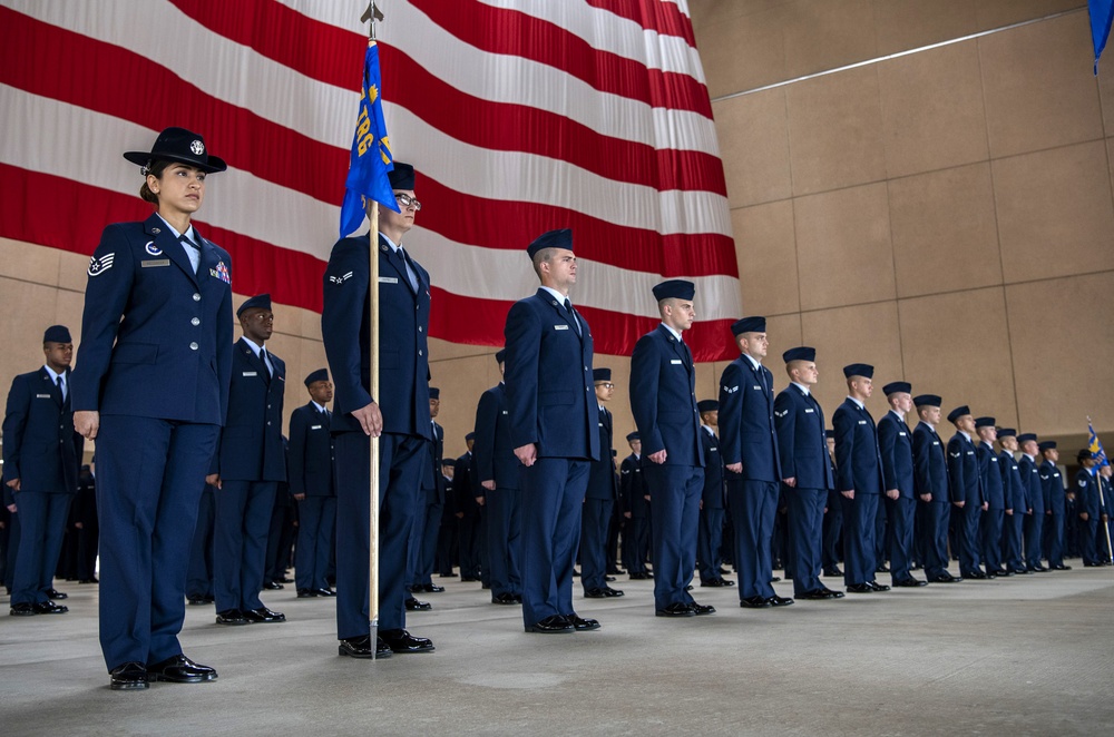 Social distancing practiced at U.S. Air Force BMT graduation