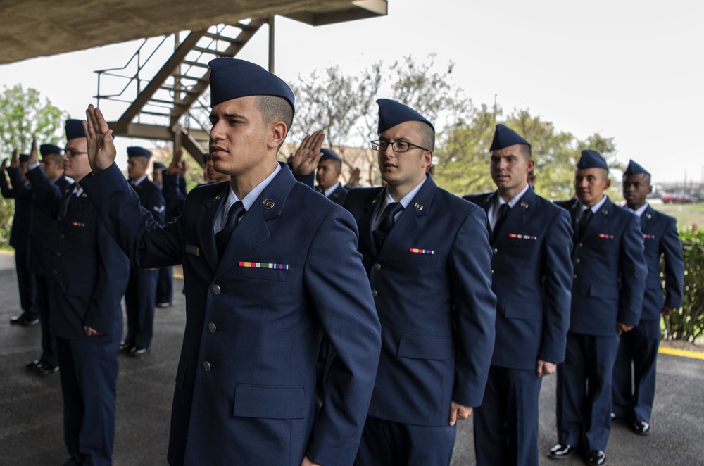 Social distancing practiced at U.S. Air Force BMT graduation