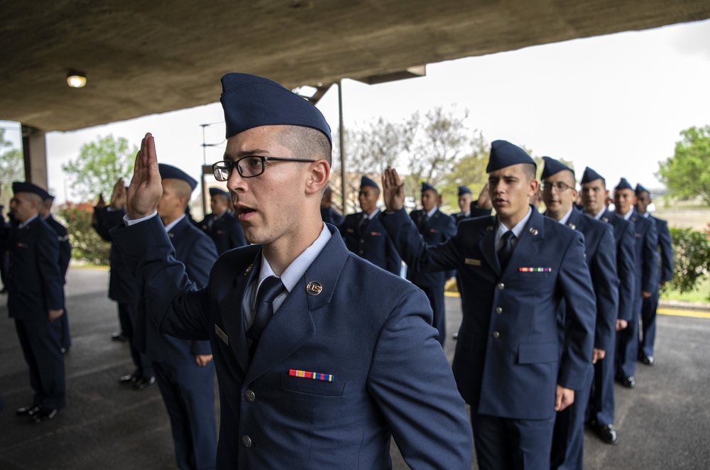 Social distancing practiced at U.S. Air Force BMT graduation