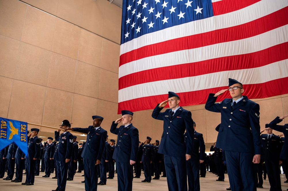 Social distancing practiced at U.S. Air Force BMT graduation