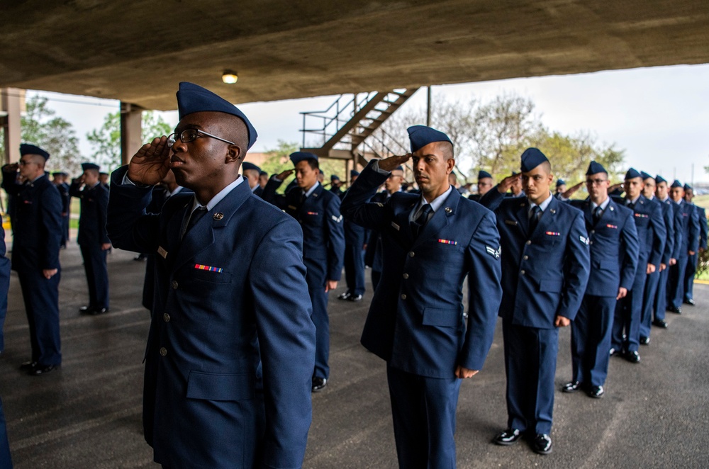 Social distancing practiced at U.S. Air Force BMT graduation